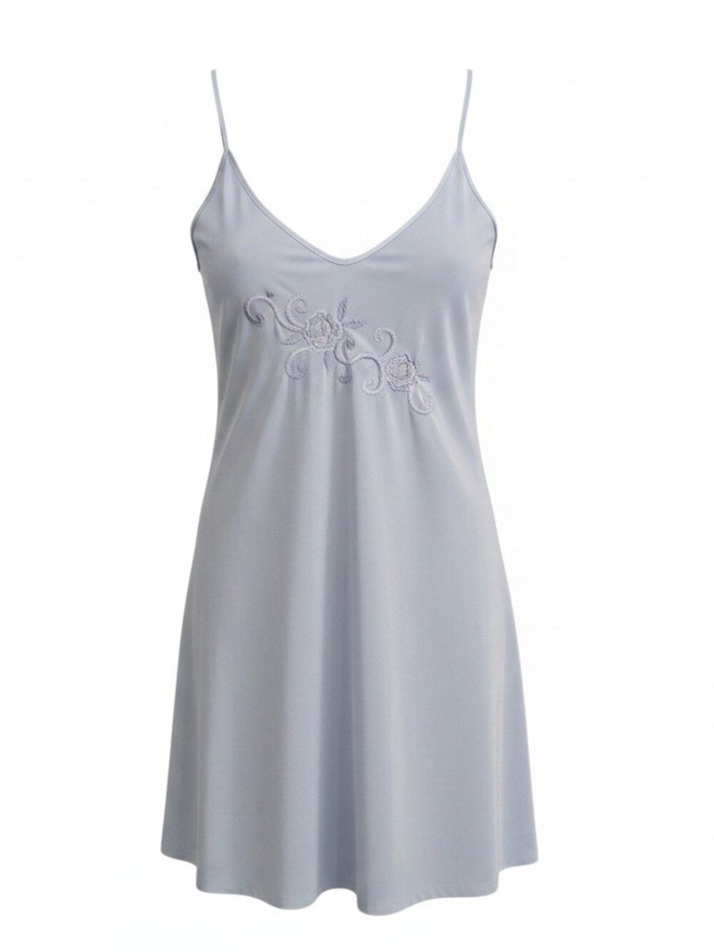 Secret Treasures Light Blue Floral Print Slip Dress Nighty Women’s Size Small